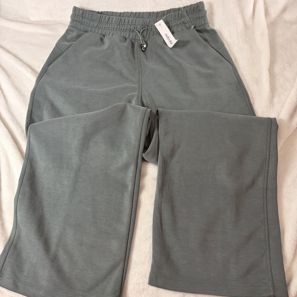 ODODOS Modal Soft Wide Leg‎ Lounge Pants XS Adjustable shockcord Athleisure NWT